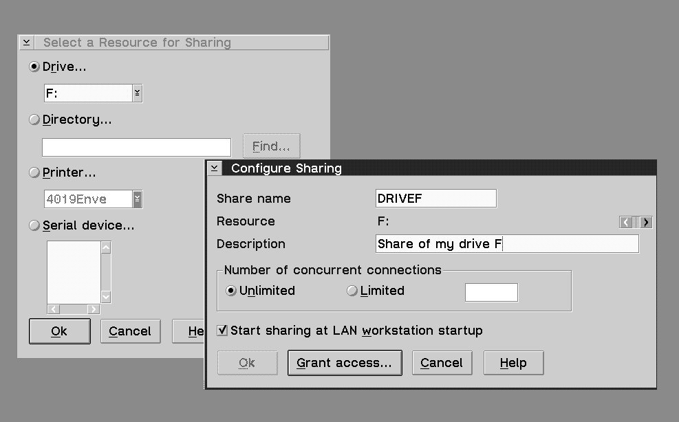 Figure 3. Configure Sharing Dialog Box