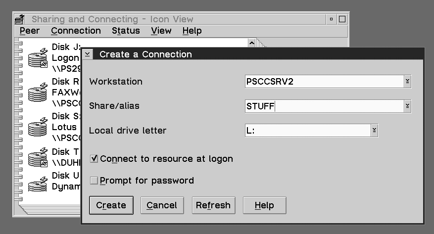 Figure 5. Create a Connection Screen
