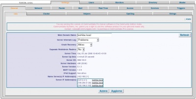 Versione 5.1.3, schermata di amministrazione (web)