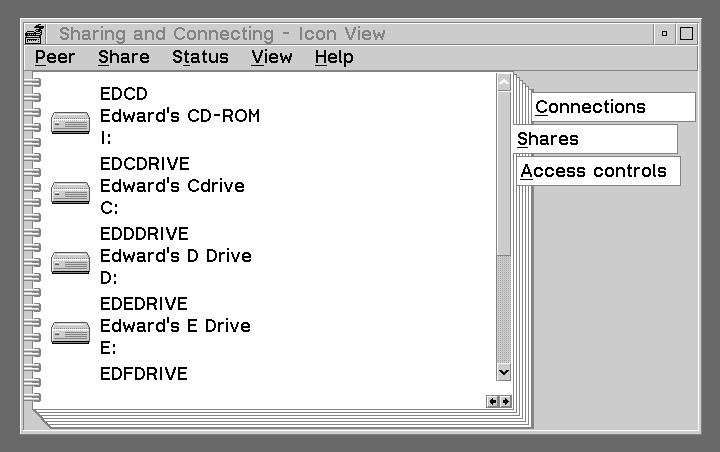 Figure 2. Sharing and Connecting Notebook with Share Profiles Displayed