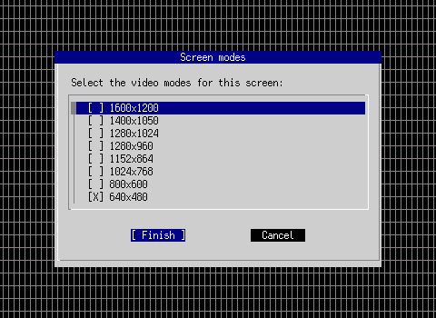 xf86cfg screen modes